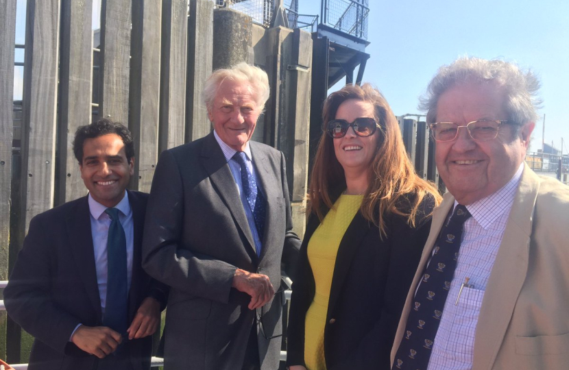 Rehman Chishti MP with Lord Heseltine and fellow Medway MP Kelly Tolhurst