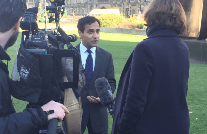 Rehman being interviewed by ITV