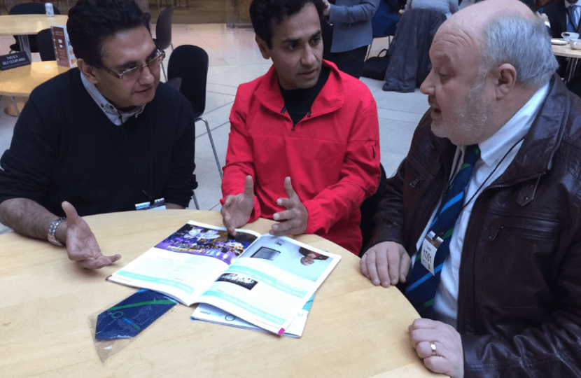 Rehman with Ted and Kripen from the British Polio Fellowship