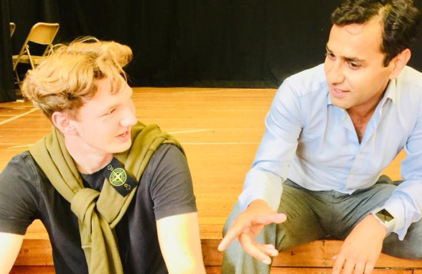 Rehman visits students receiving GCSE results