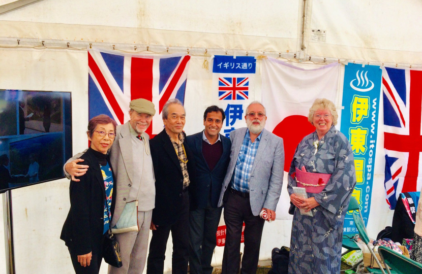 Rehman with local residents at the Will Adams festival