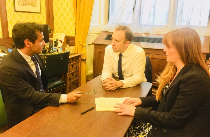 Rehman with Health Secretary and Kelly Tolhurst MP