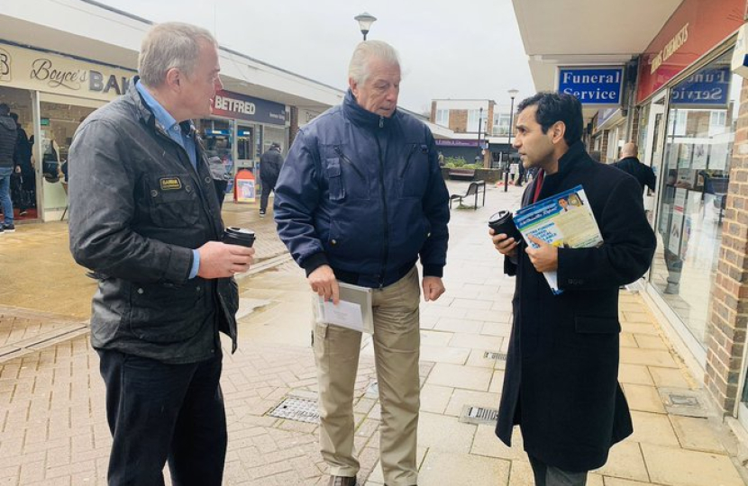 Rehman with local residents