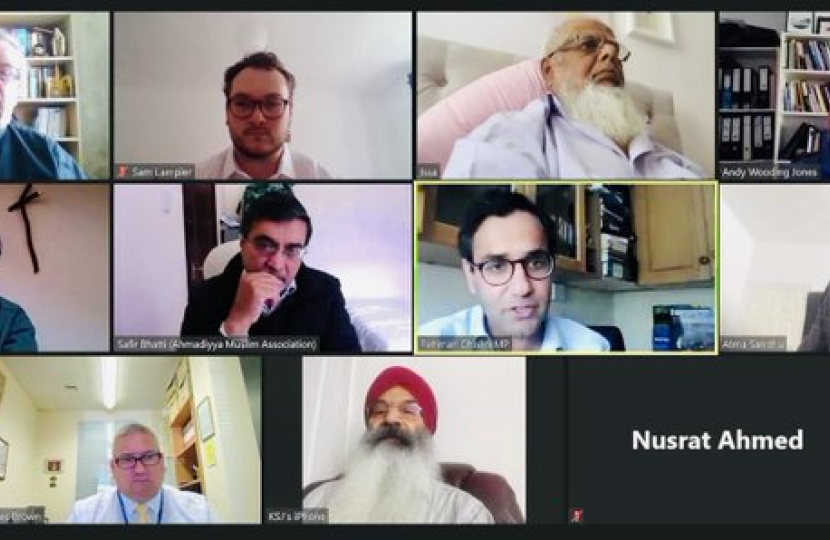Screenshot of call with local faith leaders