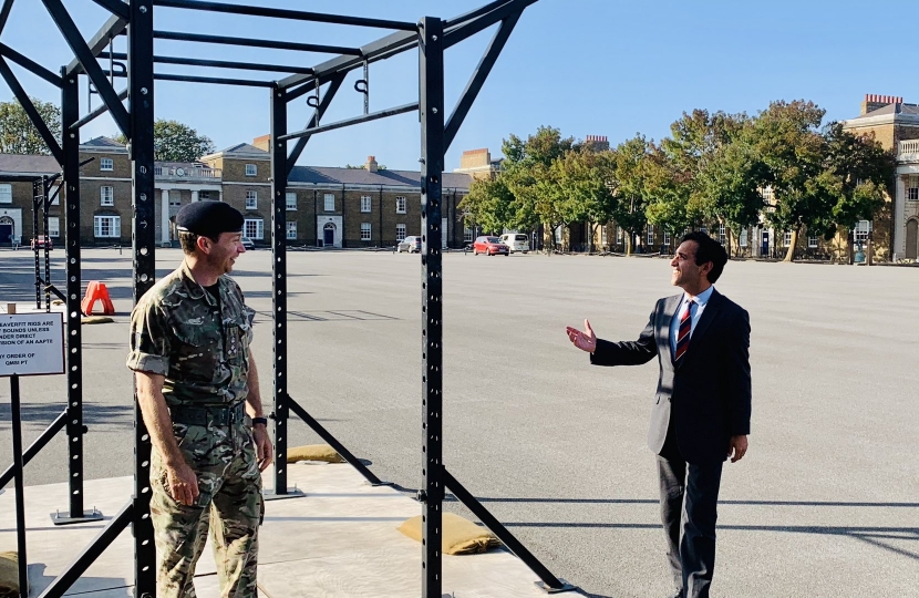 Rehman with Brigadier Rowell at Brompton Barracks