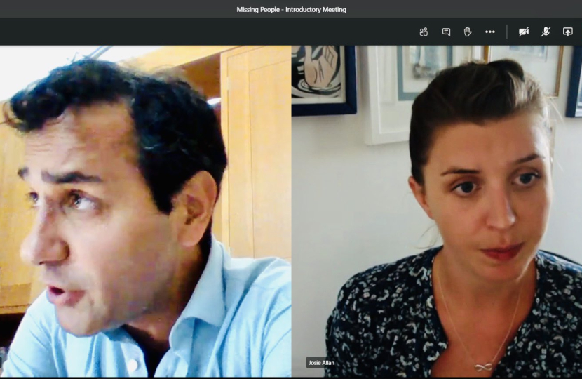 Screenshot of meeting with Missing People