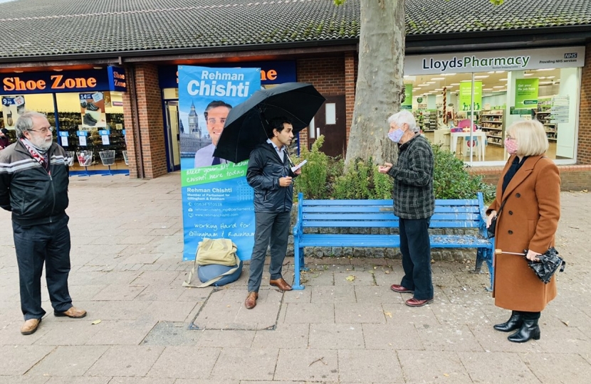 Rehman speaking with constituents