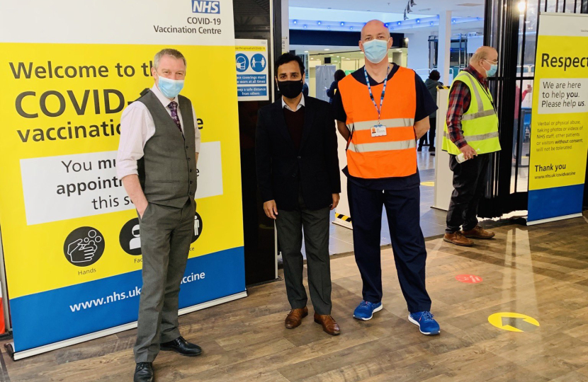 Picture of Rehman at the vaccination centre