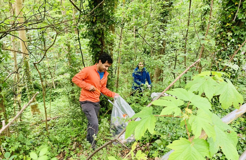 Rehman at the community litter pick