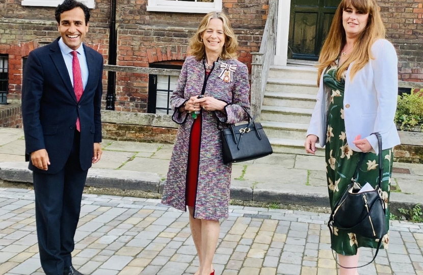 Rehman with the Lord Lieutenant and Kelly Tolhurst MP