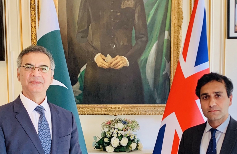 Rehman with the Pakistan High Commissioner