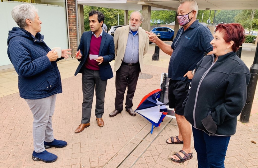 Rehman with constituents at the street surgery