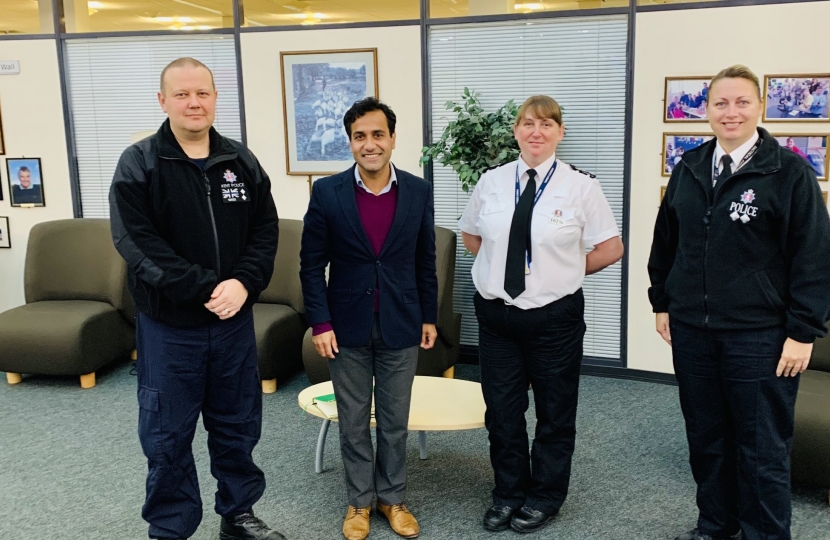 Rehman with Kent Police leaders