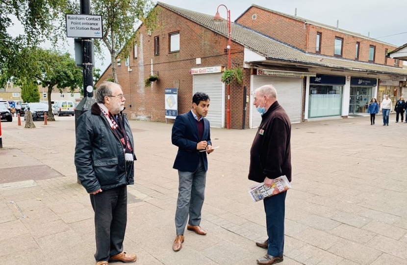 Rehman with constituents at the street surgery