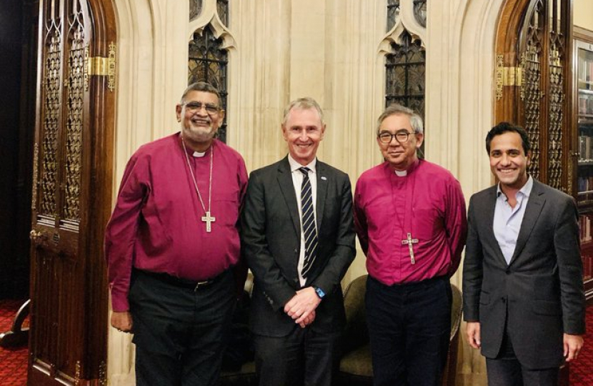 Rehman with Nigel Evans MP, Archbishop Ian Ernest & Archbishop James Wong