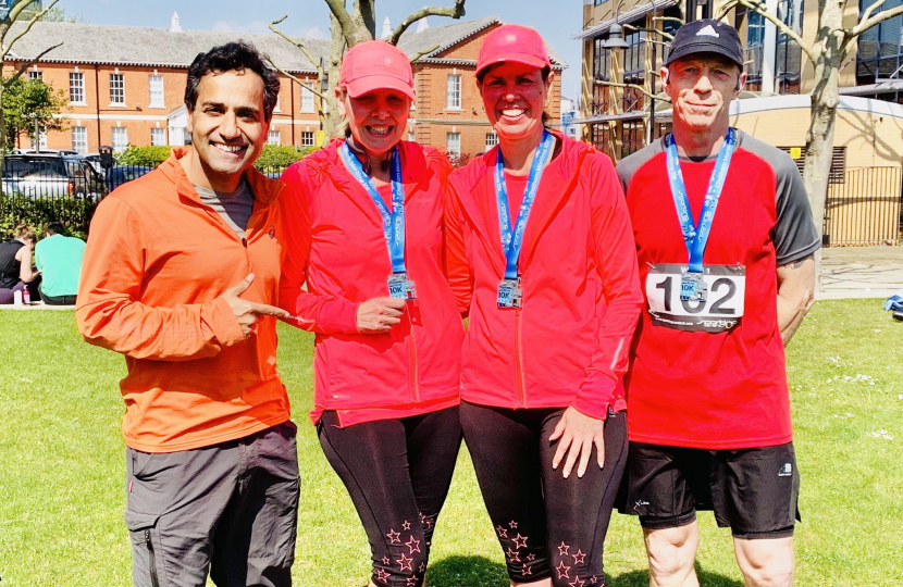 Rehman with runners at Chatham Maritime 10k 