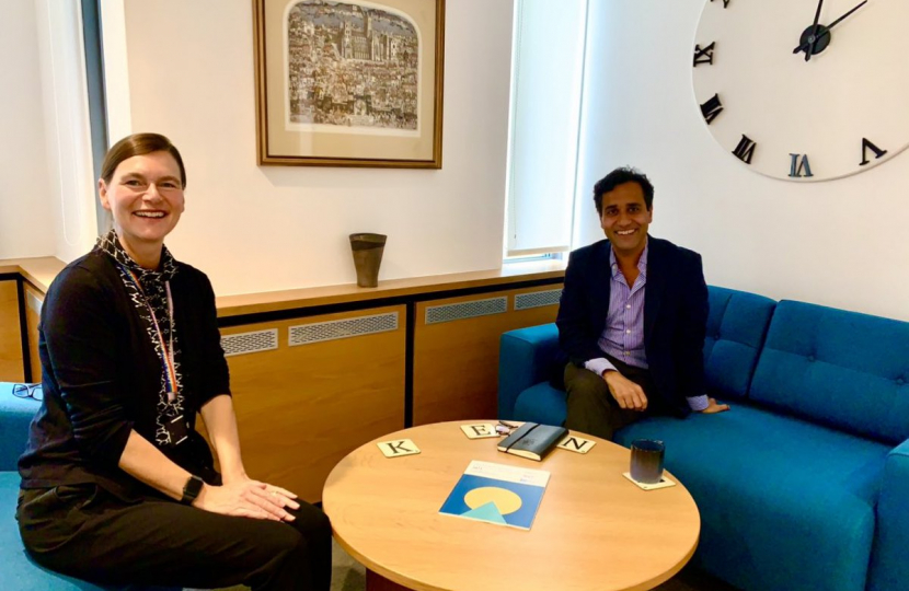 Rehman with Professor Karen Cox