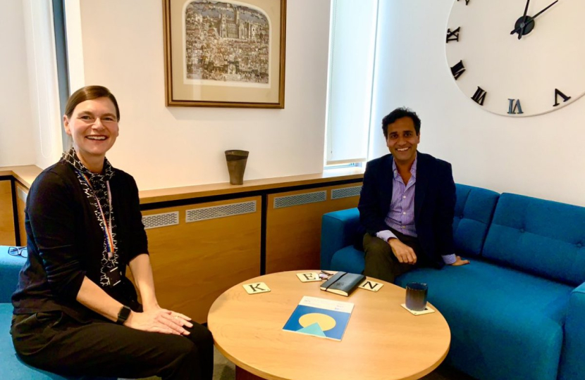 Rehman with Professor Karen Cox