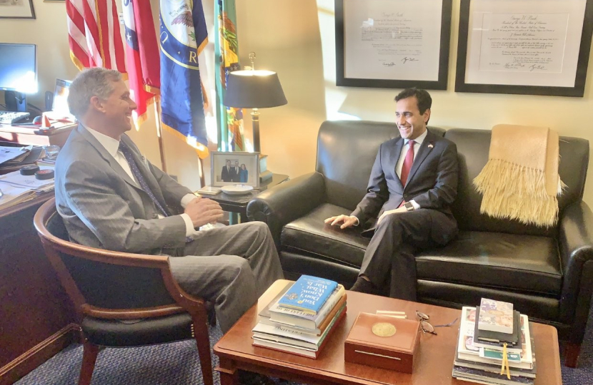 Rehman with Congressman Hill