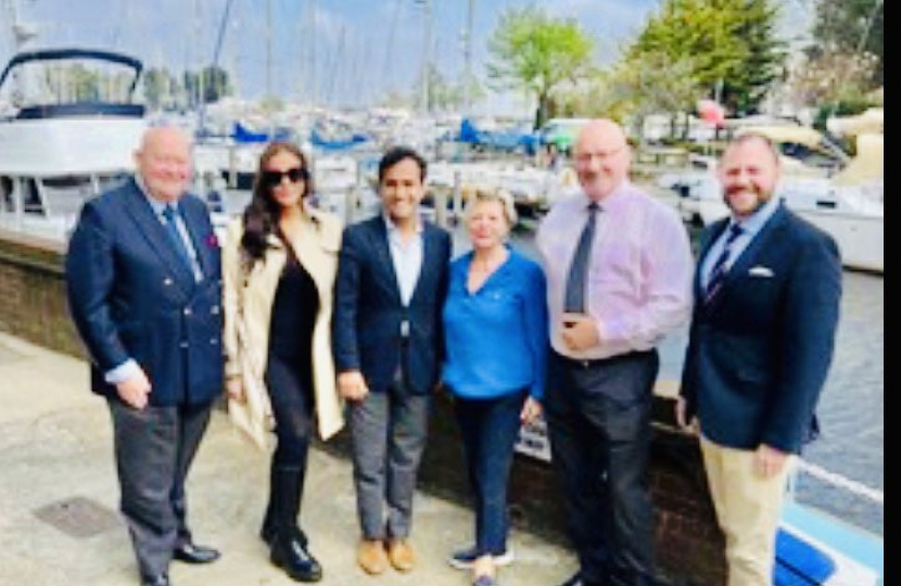 Rehman with the Beckwith family at Gillingham Marina 