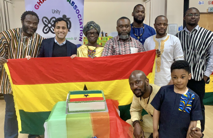 Rehman with community members of the Ghanaian Association