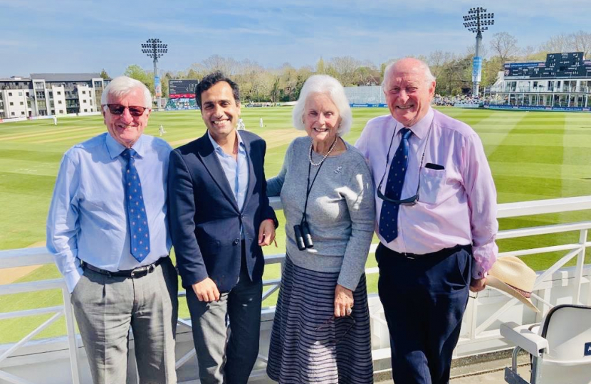 Rehman with the team at Kent County Cricket Club 