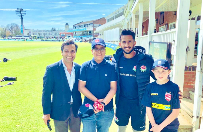 Rehman with Pakistani cricketer Hasan Ali