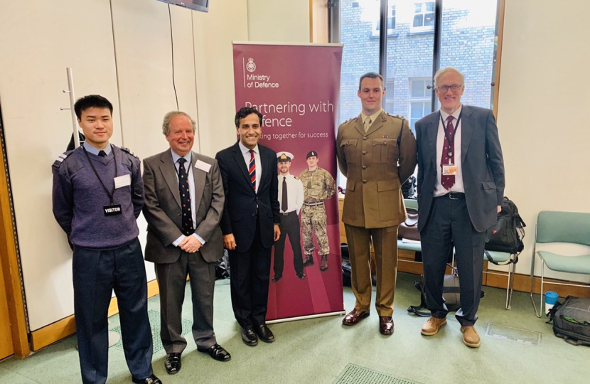 Rehman with members of the South East & Greater London Reserve Forces’ & Cadets’ in Parliament
