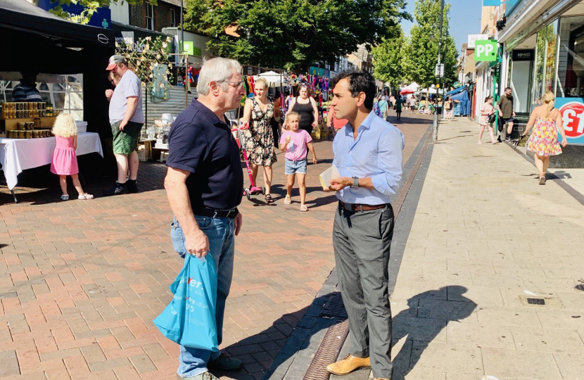 Rehman with local residents