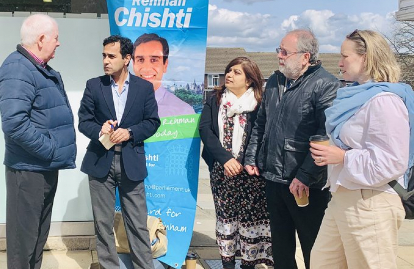 Rehman meeting local residents with Cllrs Nusrat Ahmed and Roger Barrett