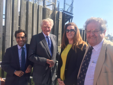 Rehman Chishti MP with Lord Heseltine and fellow Medway MP Kelly Tolhurst