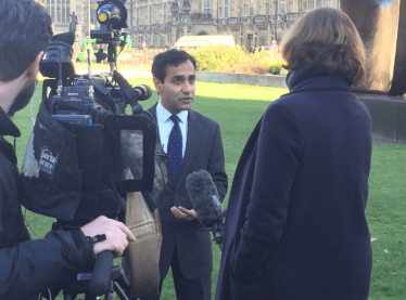 Rehman being interviewed by ITV