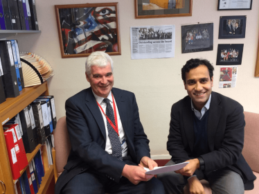 Rehman with the Headteacher