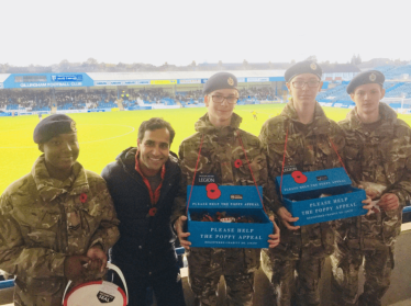 Rehman with the young cadets