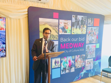 Rehman speaking at the City of Culture bid