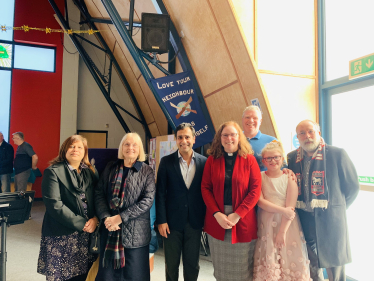 Rehman with councillors and Rev Pat at St Paul's Church