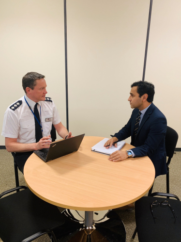 Rehman with Kent Police Chief Inspector