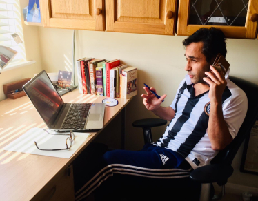 Rehman on the phone