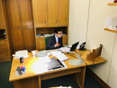 Rehman speaking at the virtual event