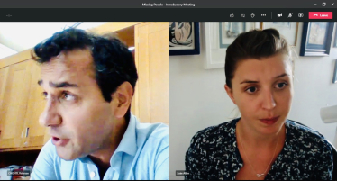 Screenshot of meeting with Missing People