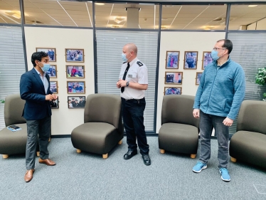 Rehman with Inspector Bassett of Kent Police