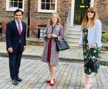 Rehman with the Lord Lieutenant and Kelly Tolhurst MP