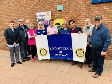 Rehman with members of the Rotary Club