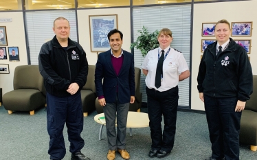 Rehman with Kent Police leaders