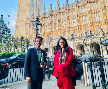 Rehman with Professor Mariz Tadroz, Director of the Coalition for Religious Equality and Inclusive Development (CREID)