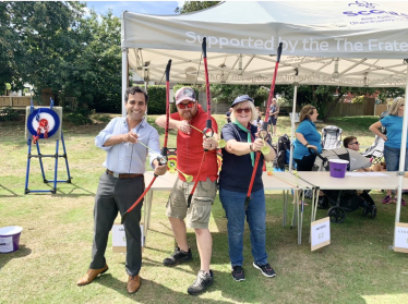 Rehman enjoying festival activities with local residents