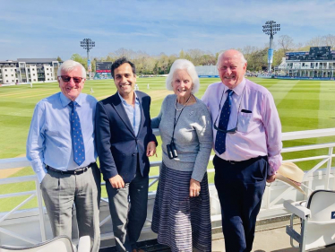 Rehman with the team at Kent County Cricket Club 