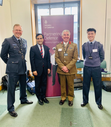 Rehman with members of the South East & Greater London Reserve Forces’ & Cadets’ in Parliament